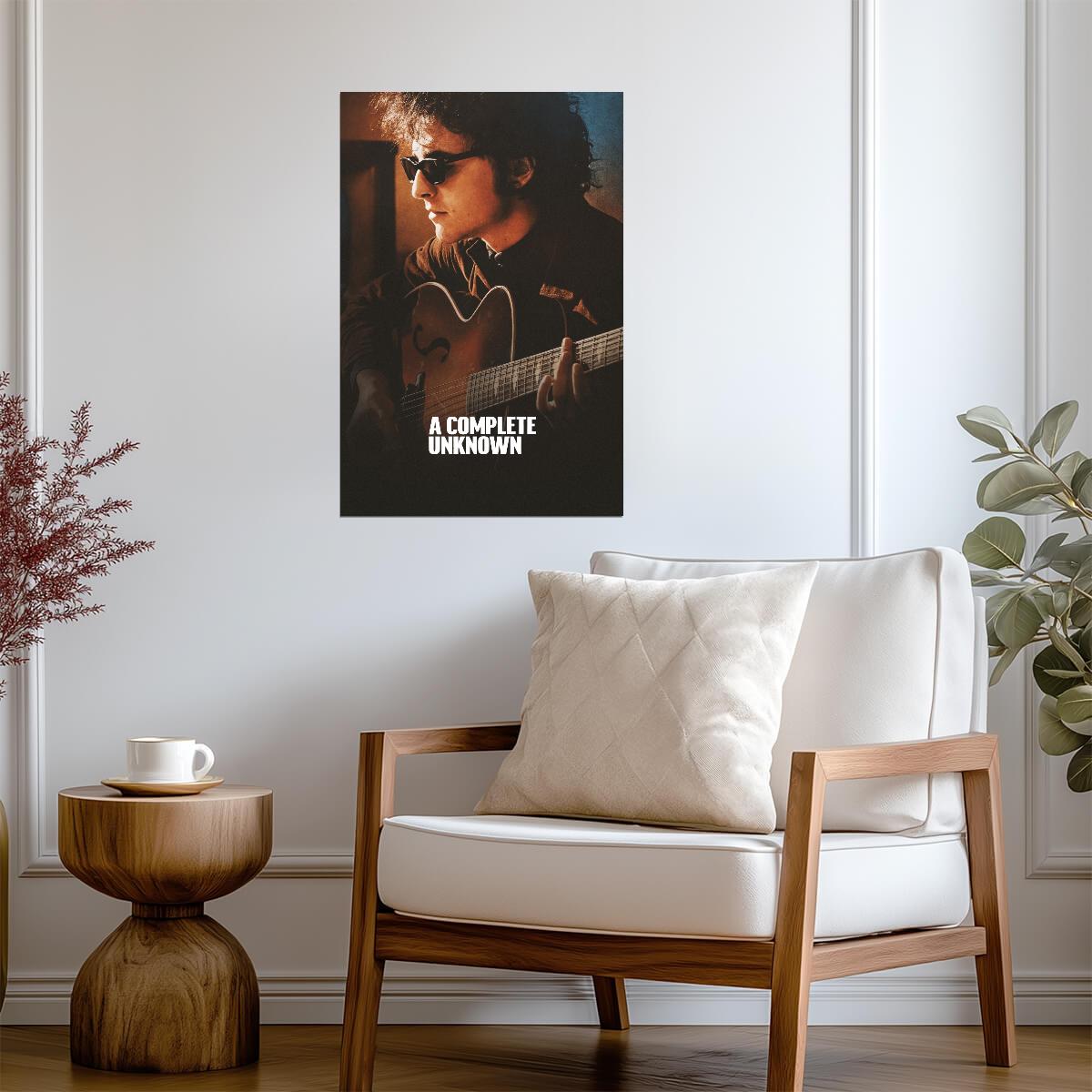 A Complete Unknown Bob Dylan Poster | Timothee Chalamet with Guitar - Movies & TV Poster