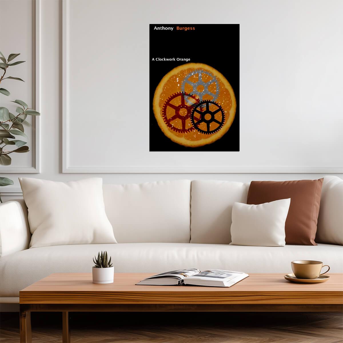 A Clockwork Orange Poster | Anthony Burgess Book Cover | Sliced Orange Artwork - Type & Quotes Poster
