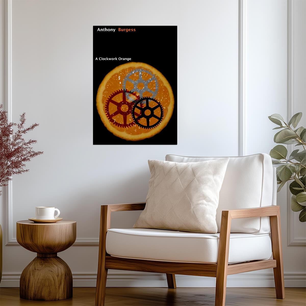 A Clockwork Orange Poster | Anthony Burgess Book Cover | Sliced Orange Artwork - Type & Quotes Poster
