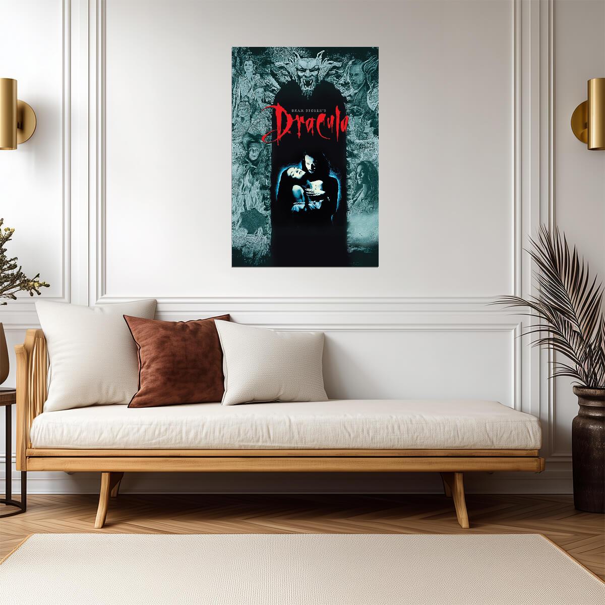 Bram Stoker's Dracula 1992 Movie Poster | Lovers Beneath a Gargoyle - Movies & TV Poster