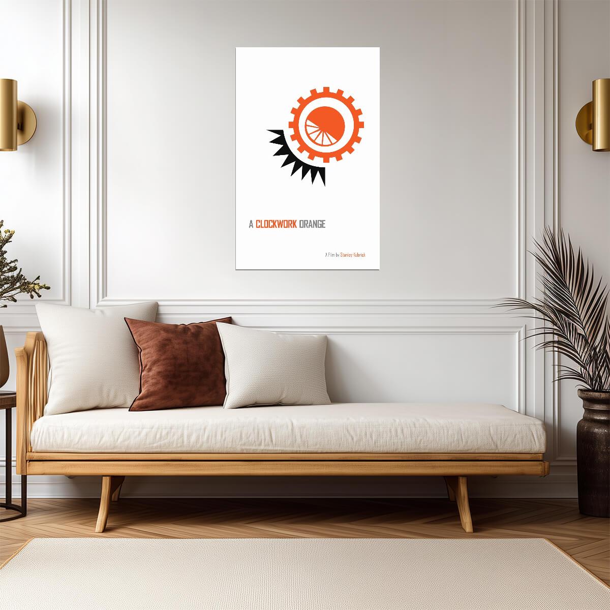 A Clockwork Orange Poster | Orange Cog Eye Minimalist Print - Movies & TV Poster