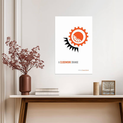 A Clockwork Orange Poster | Orange Cog Eye Minimalist Print - Movies & TV Poster