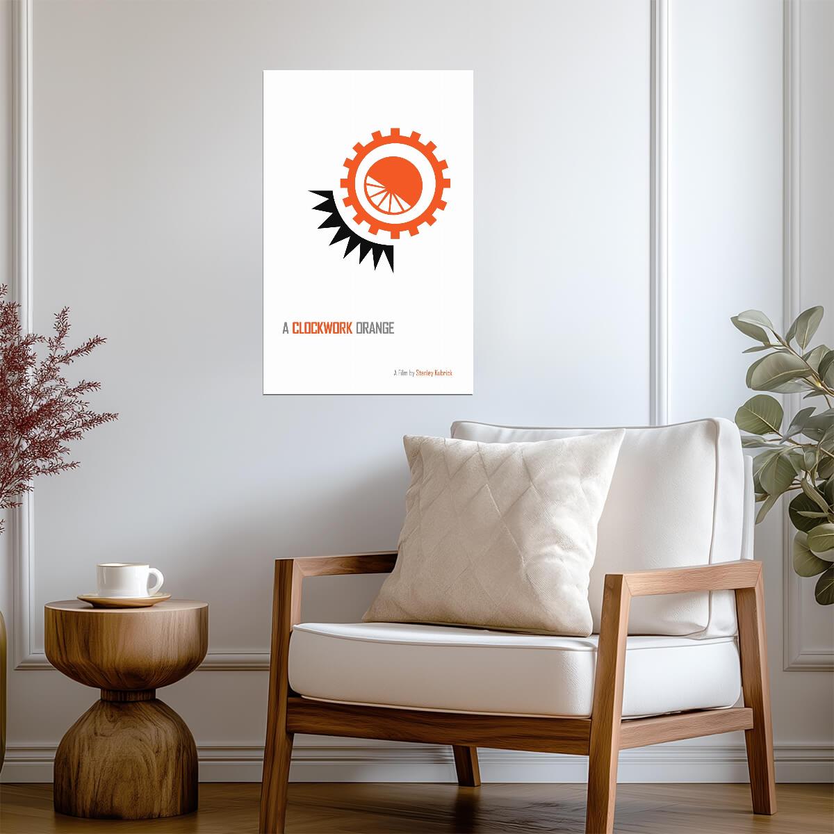 A Clockwork Orange Poster | Orange Cog Eye Minimalist Print - Movies & TV Poster