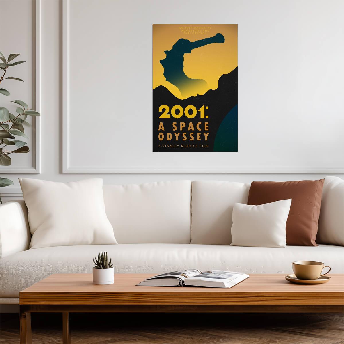 2001: A Space Odyssey Dawn of Man Poster | Ape Silhouette Print - Movies & TV Poster