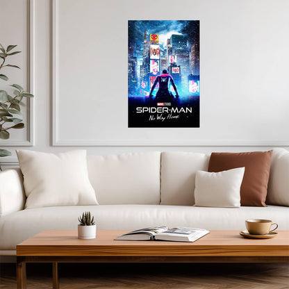 Spider-Man No Way Home Movie Poster | Spider-Man above Times Square - Movies & TV Poster