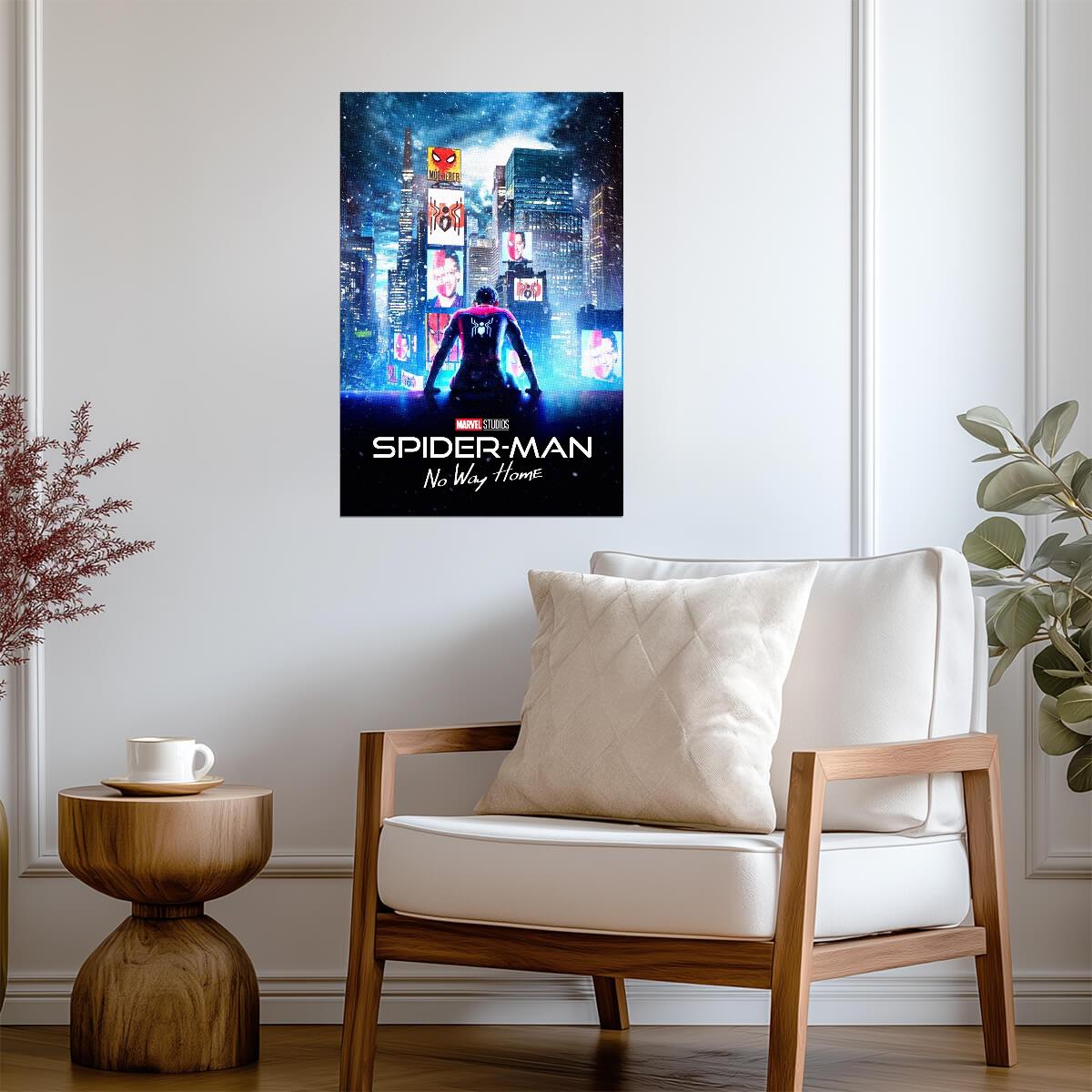 Spider-Man No Way Home Movie Poster | Spider-Man above Times Square - Movies & TV Poster