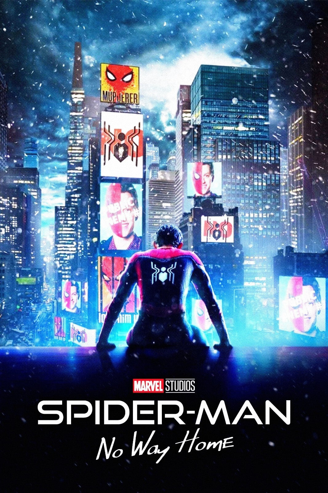 Spider-Man No Way Home Movie Poster | Spider-Man above Times Square - Movies & TV Poster
