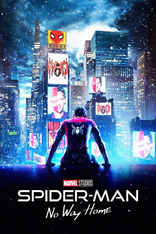 Spider-Man No Way Home Movie Poster | Spider-Man above Times Square - Movies & TV Poster