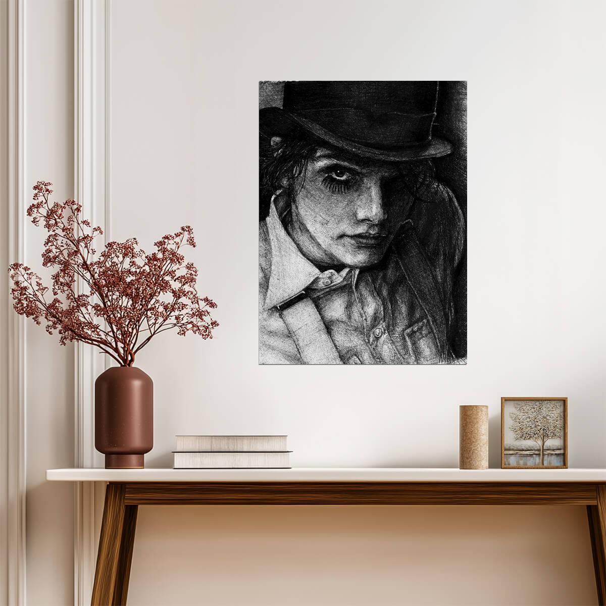 A Clockwork Orange Poster | Alex DeLarge Portrait | Black and White Pencil Drawing - Movies & TV Poster