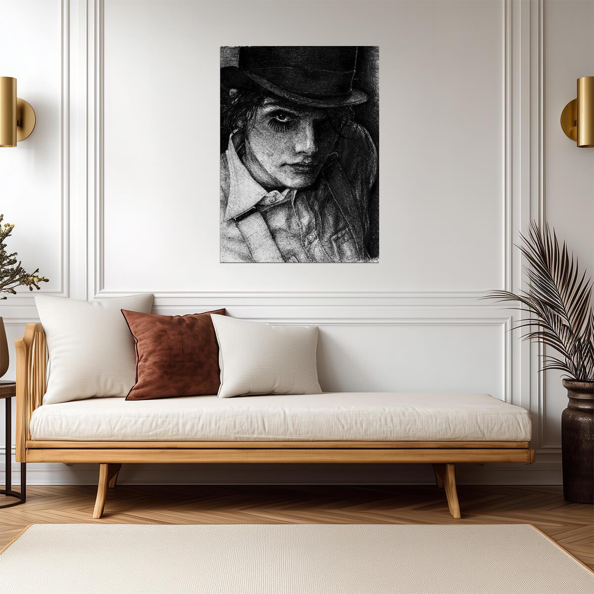 A Clockwork Orange Poster | Alex DeLarge Portrait | Black and White Pencil Drawing - Movies & TV Poster