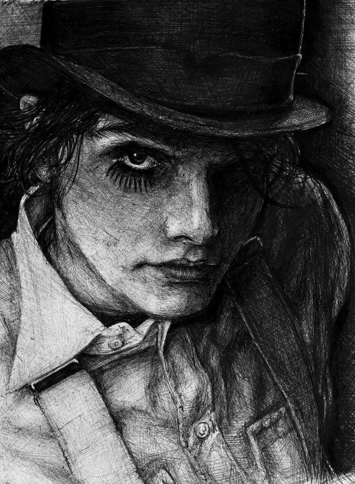 A Clockwork Orange Poster | Alex DeLarge Portrait | Black and White Pencil Drawing - Movies & TV Poster