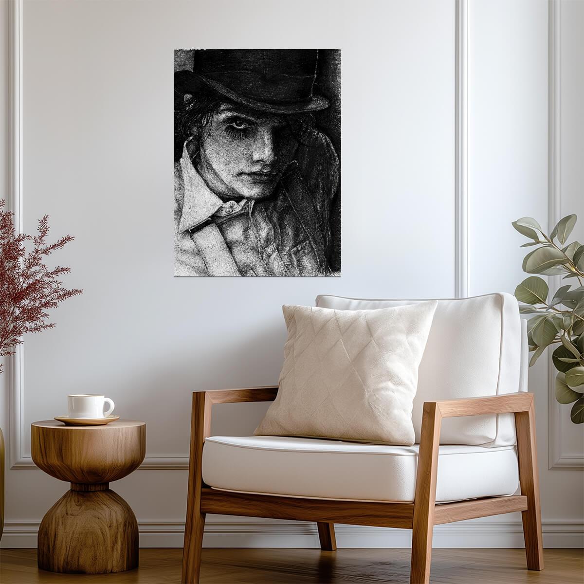 A Clockwork Orange Poster | Alex DeLarge Portrait | Black and White Pencil Drawing - Movies & TV Poster