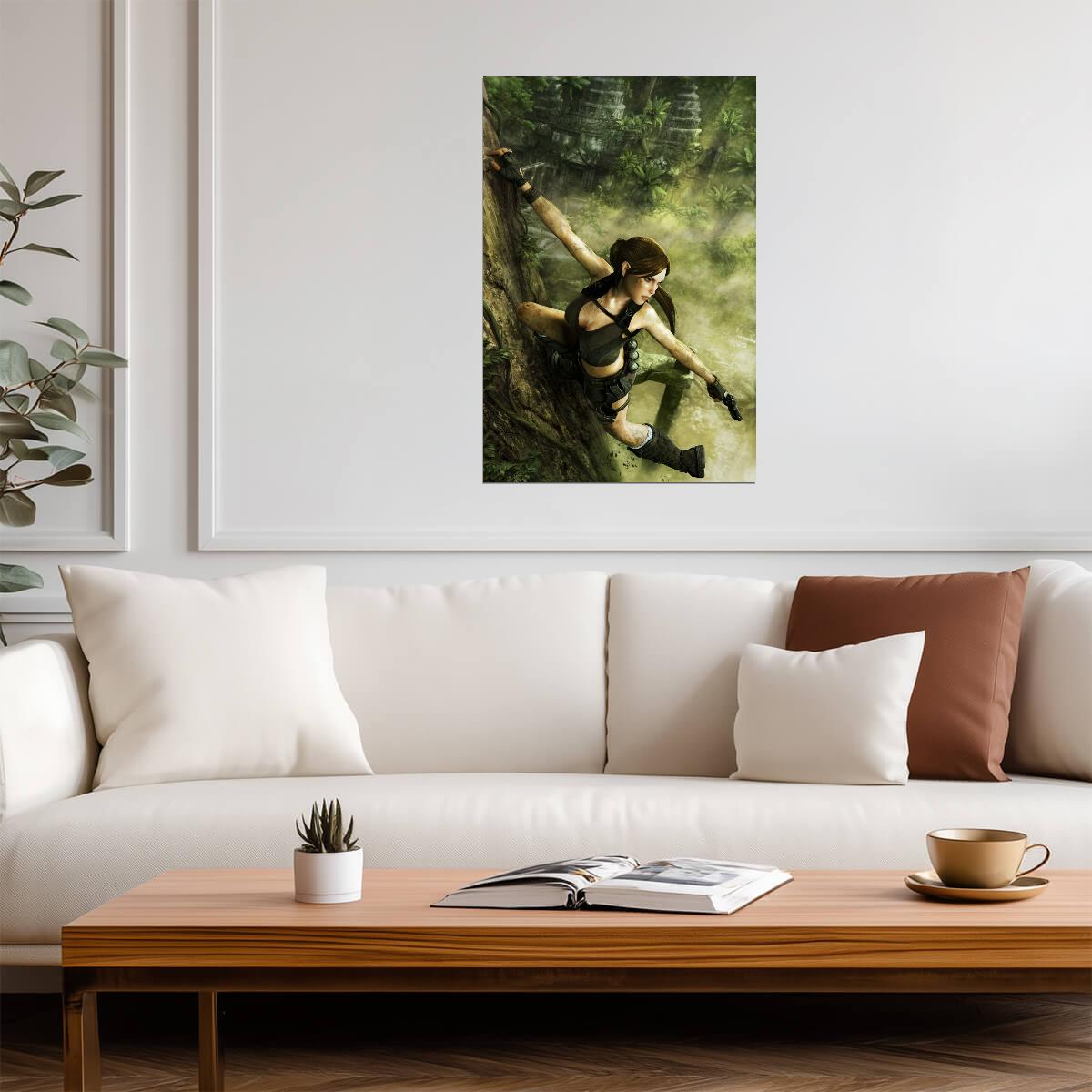 Tomb Raider Poster | Lara Croft with Dual Pistols in the Jungle - Video Games Poster