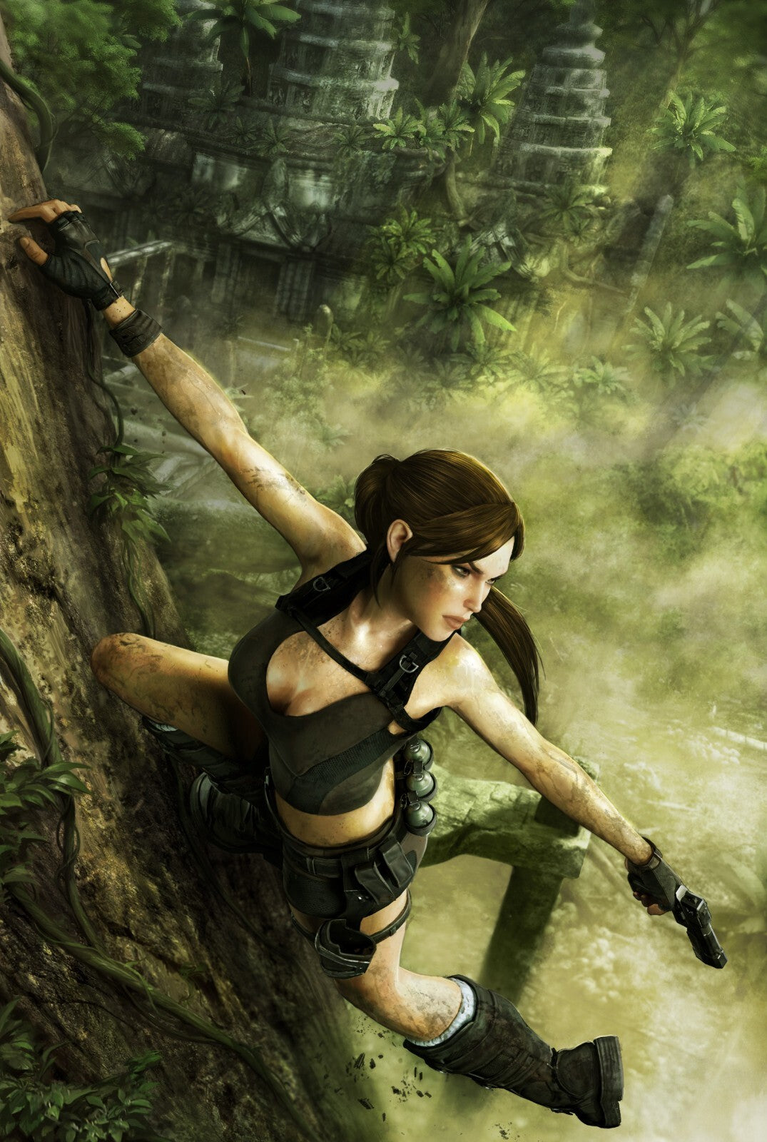 Tomb Raider Poster | Lara Croft with Dual Pistols in the Jungle - Video Games Poster