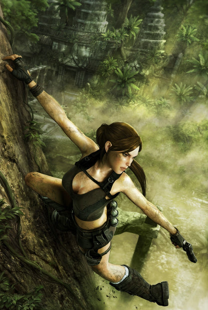 Tomb Raider Poster | Lara Croft with Dual Pistols in the Jungle - Video Games Poster