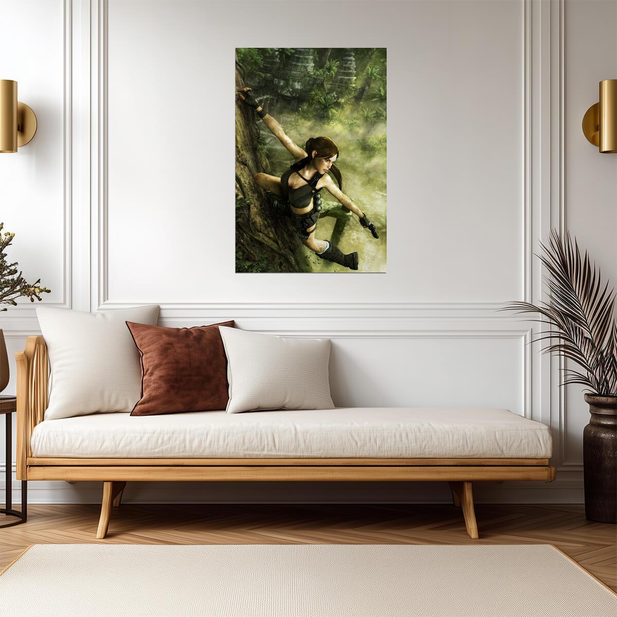 Tomb Raider Poster | Lara Croft with Dual Pistols in the Jungle - Video Games Poster
