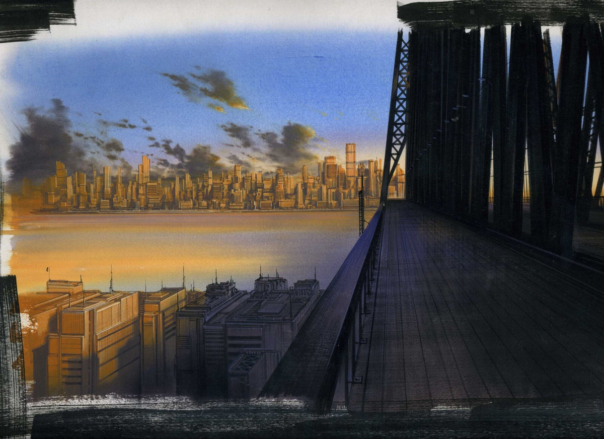 Cowboy Bebop Poster | Canal Through a Futuristic City - Anime Poster