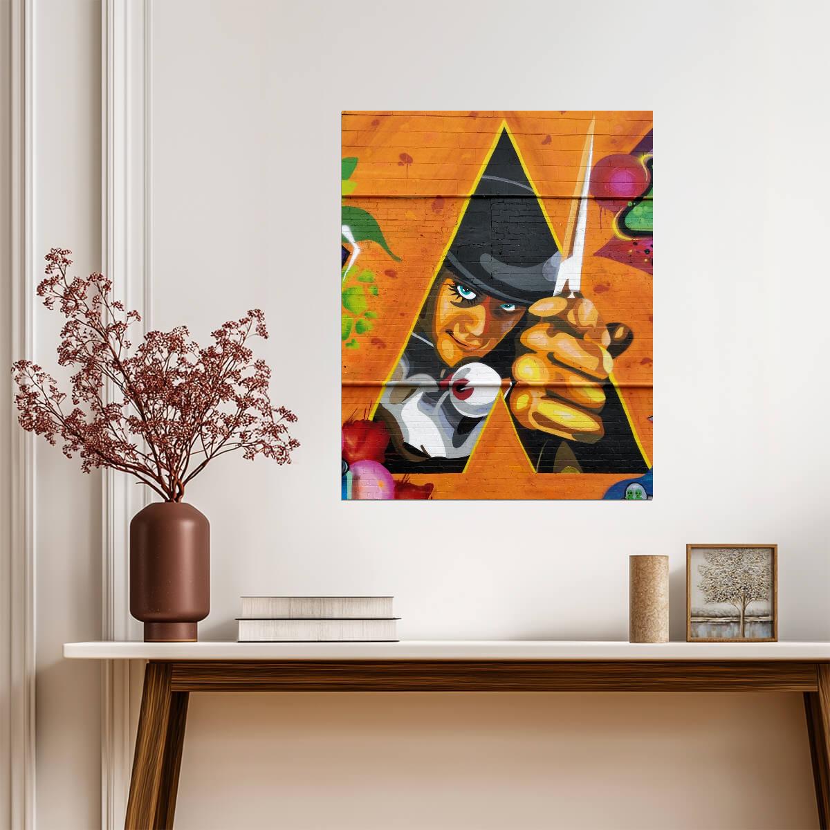A Clockwork Orange Poster | Alex Graffiti on a Brick Wall - Movies & TV Poster