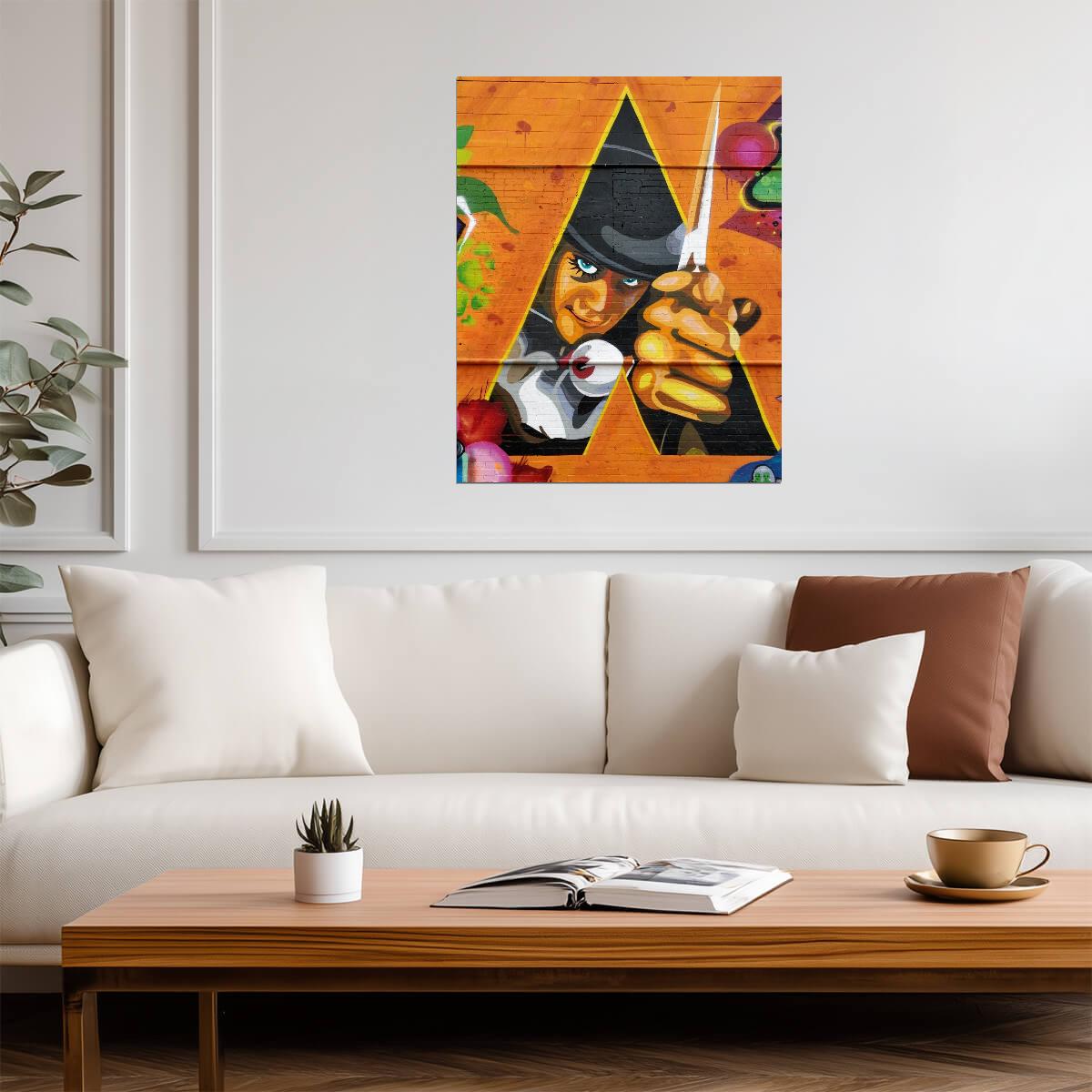 A Clockwork Orange Poster | Alex Graffiti on a Brick Wall - Movies & TV Poster