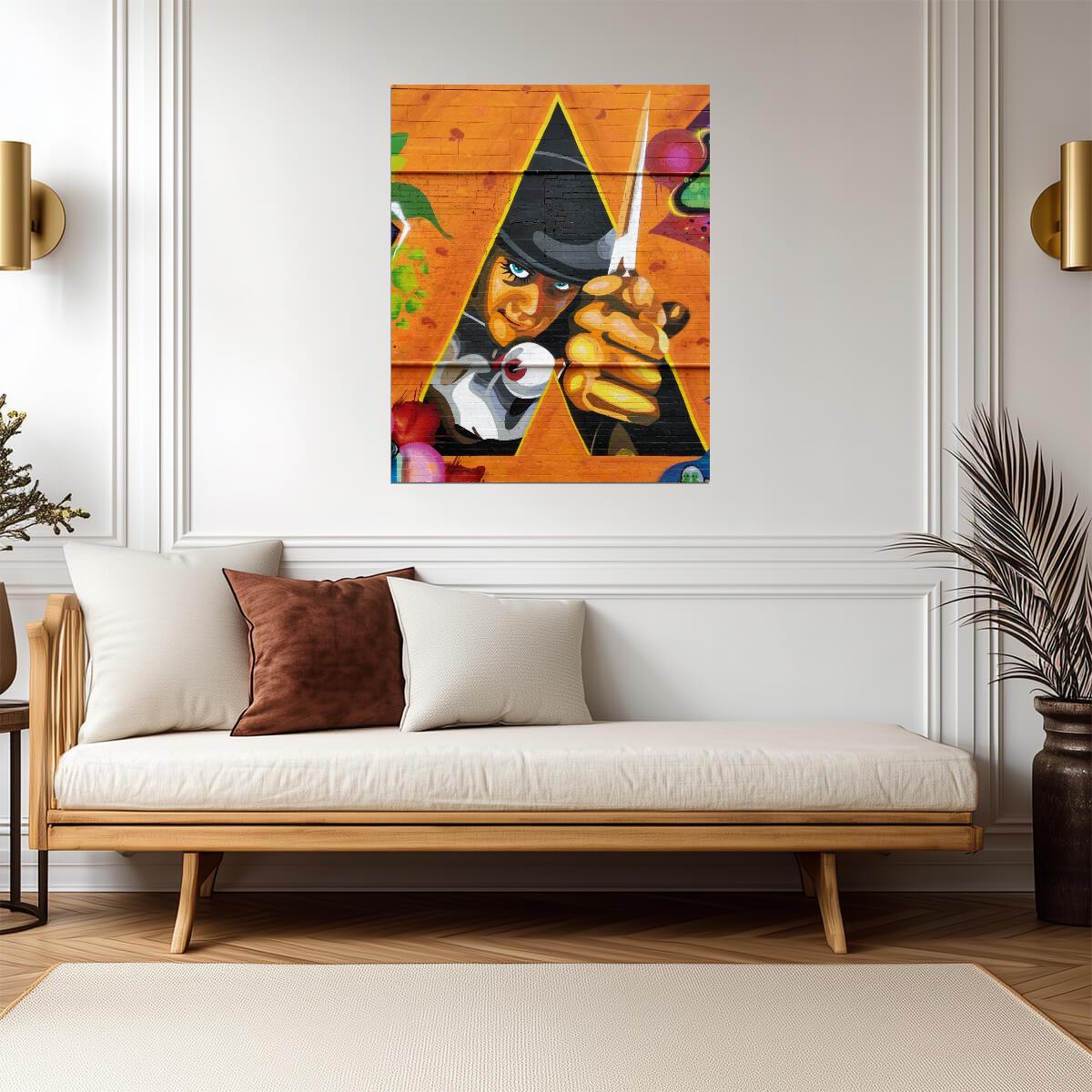 A Clockwork Orange Poster | Alex Graffiti on a Brick Wall - Movies & TV Poster