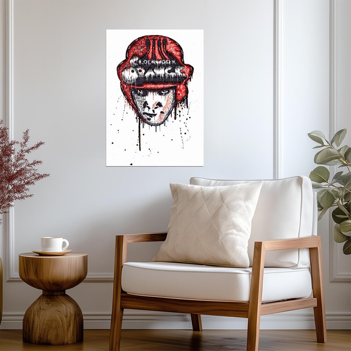 A Clockwork Orange Poster | Alex Red and Black Dripping Portrait - Movies & TV Poster