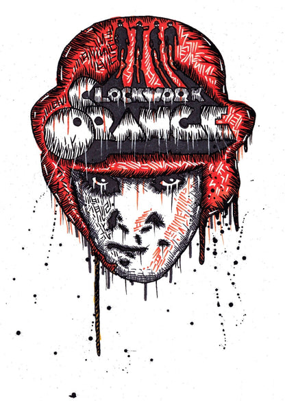 A Clockwork Orange Poster | Alex Red and Black Dripping Portrait - Movies & TV Poster