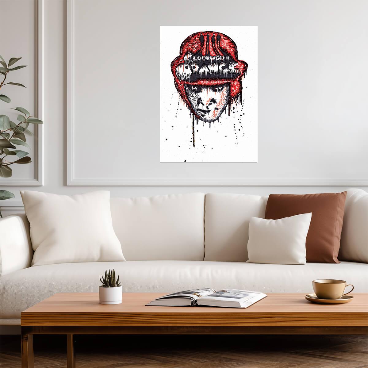 A Clockwork Orange Poster | Alex Red and Black Dripping Portrait - Movies & TV Poster