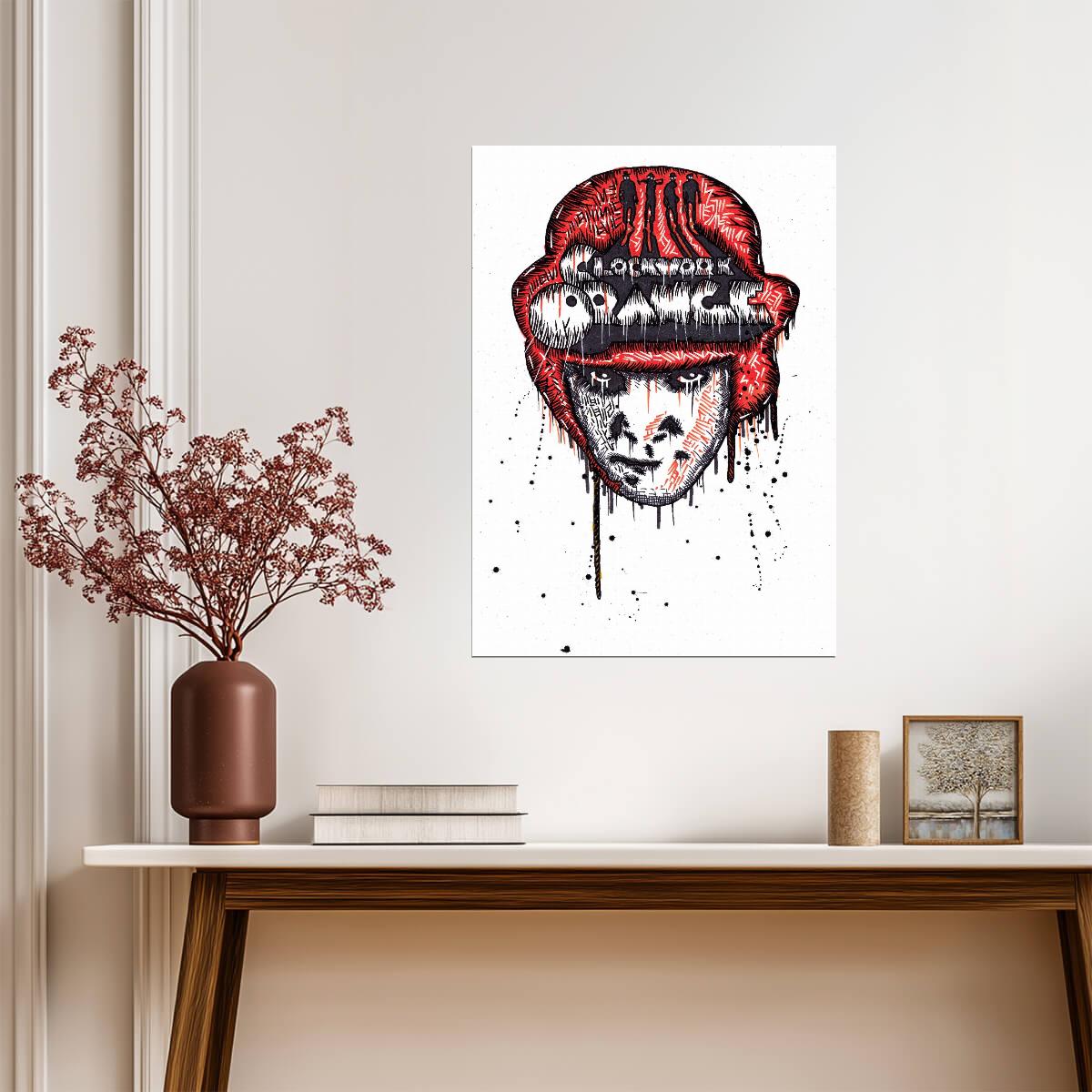A Clockwork Orange Poster | Alex Red and Black Dripping Portrait - Movies & TV Poster