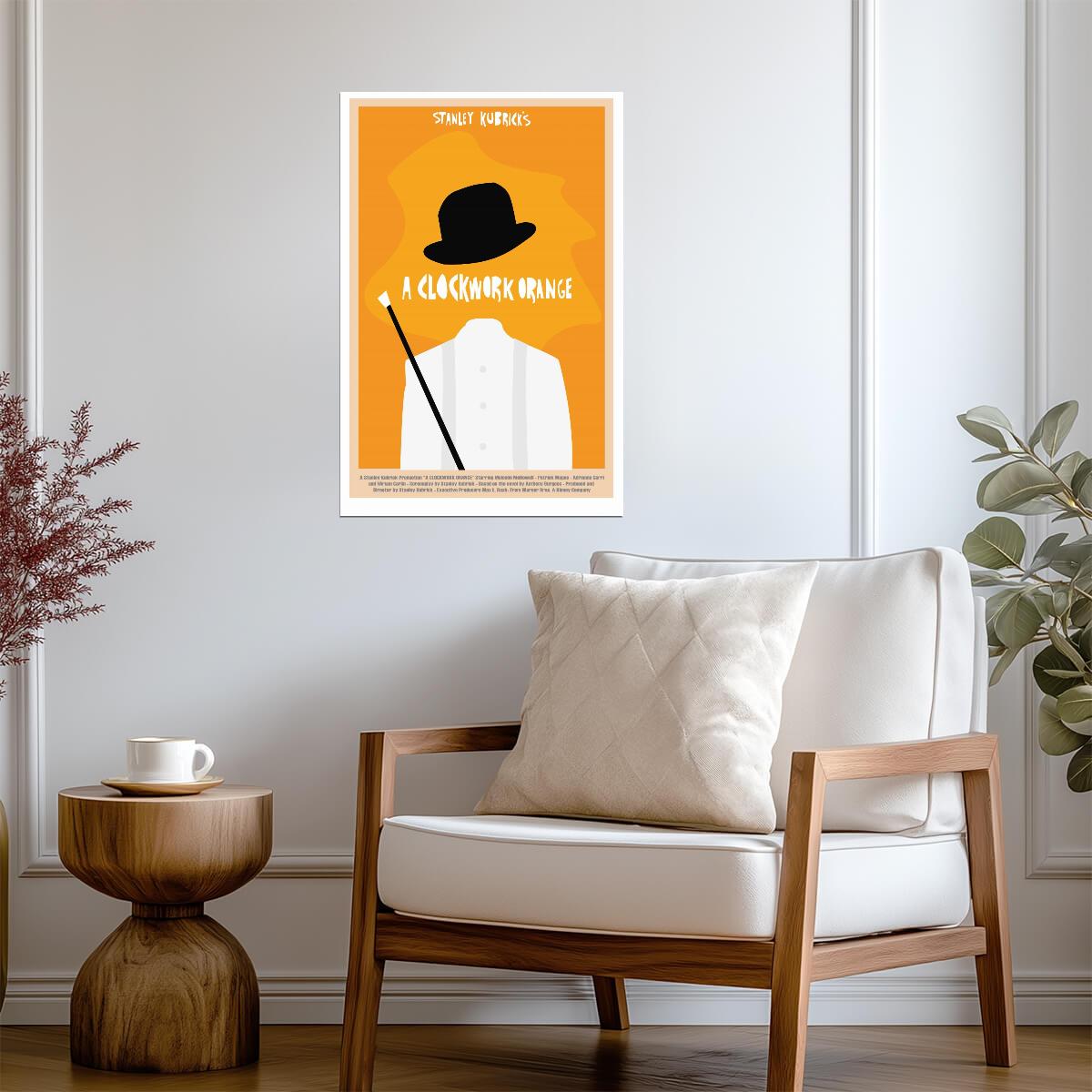 A Clockwork Orange Poster | Bowler Hat and Cane Graphic Print - Movies & TV Poster