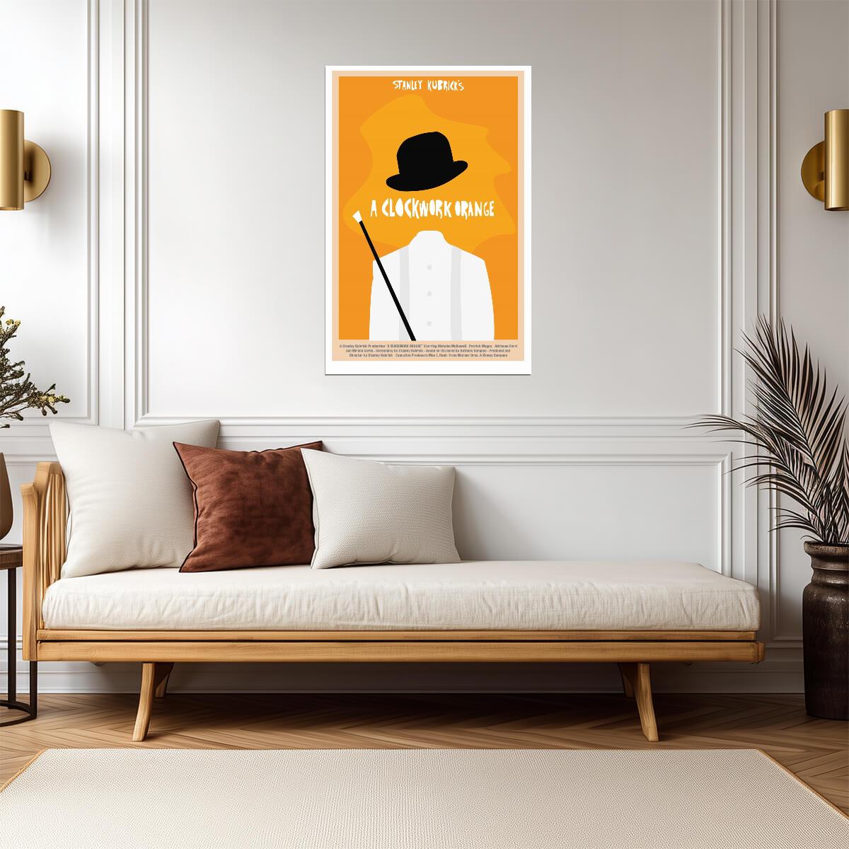 A Clockwork Orange Poster | Bowler Hat and Cane Graphic Print - Movies & TV Poster