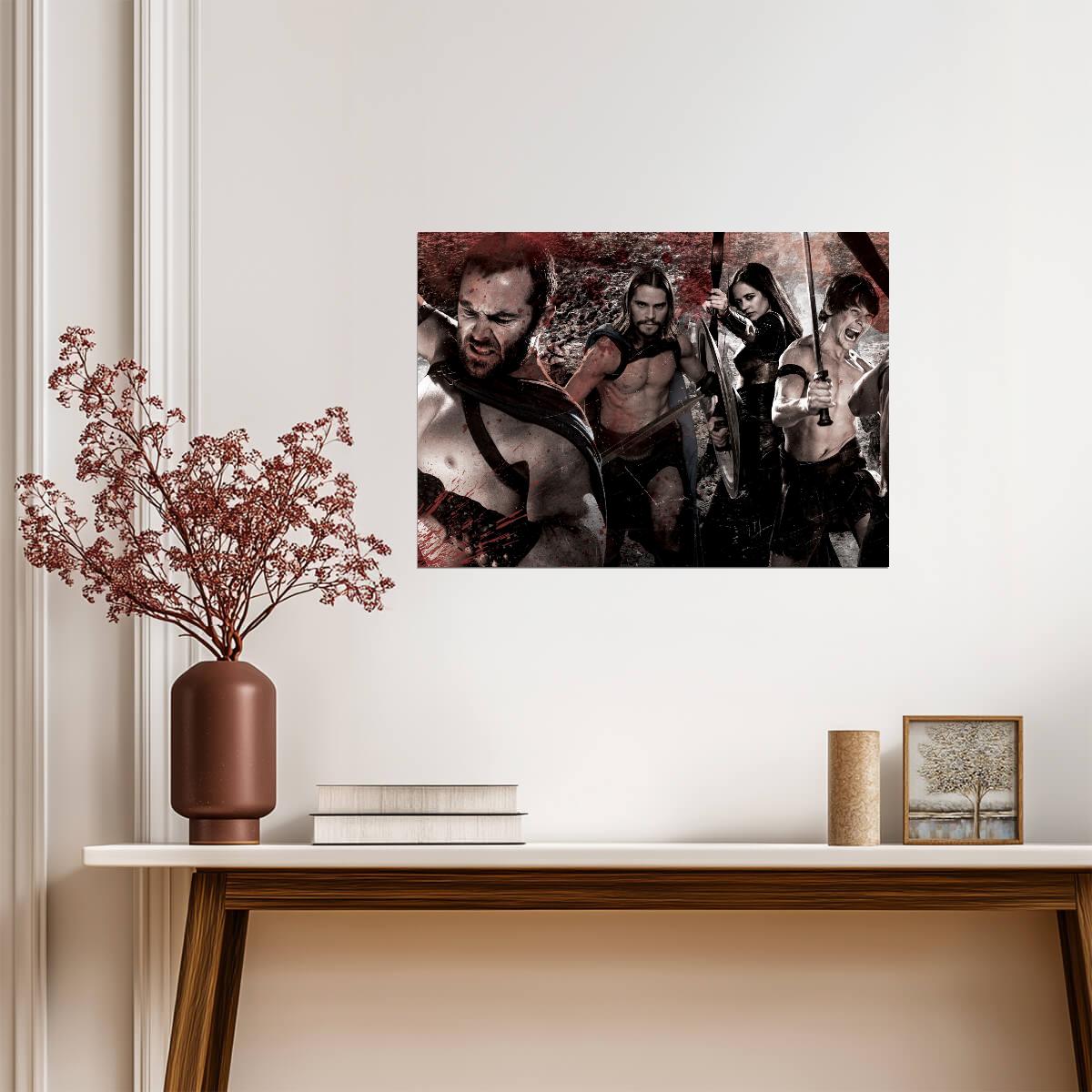300 Poster | Spartan Warriors and Cast | Red Movie Collage Print - Movies & TV Poster