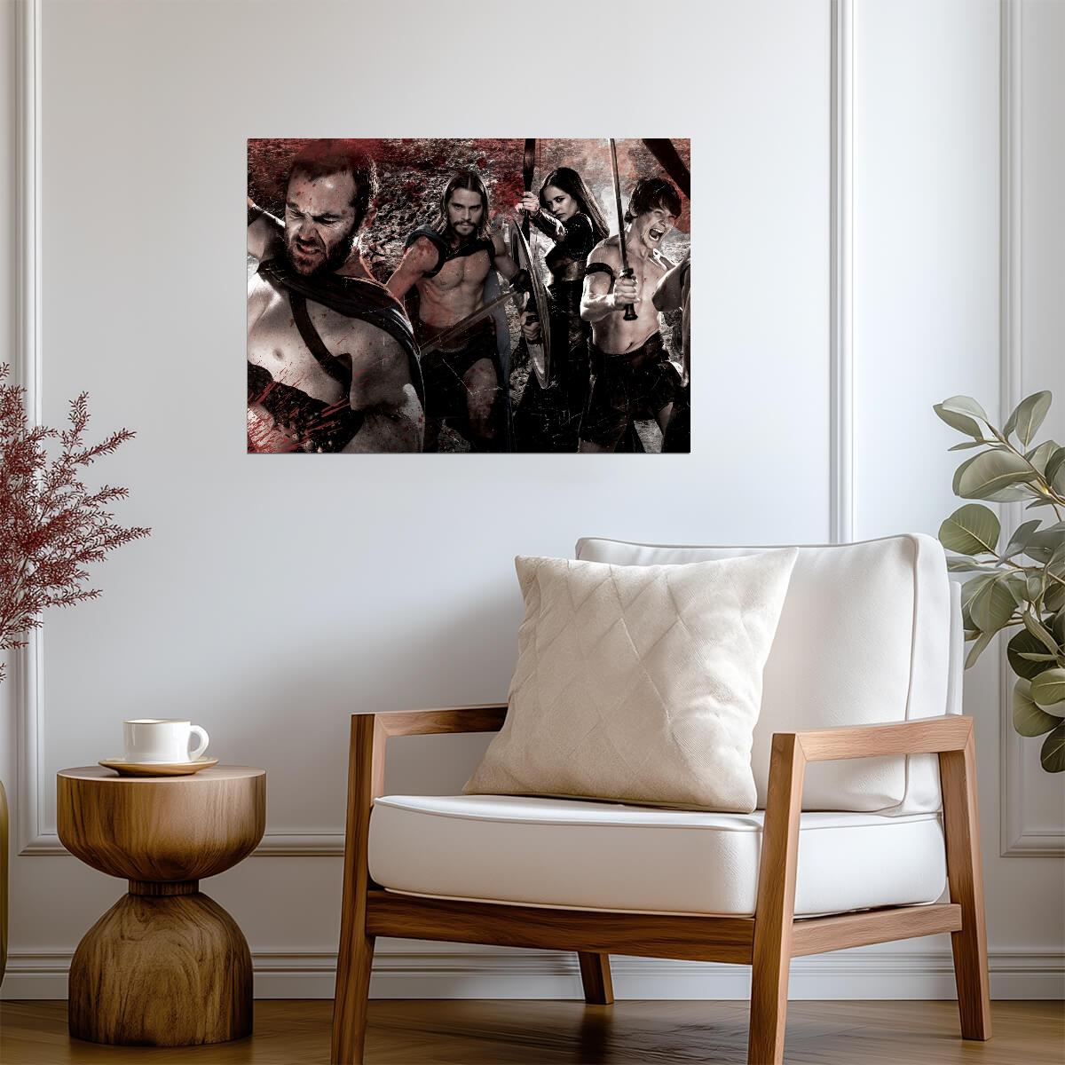 300 Poster | Spartan Warriors and Cast | Red Movie Collage Print - Movies & TV Poster