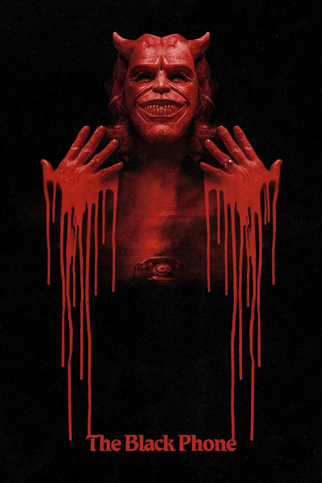 The Black Phone Movie Poster | Red Devil Mask and Dripping Hands - Movies & TV Poster