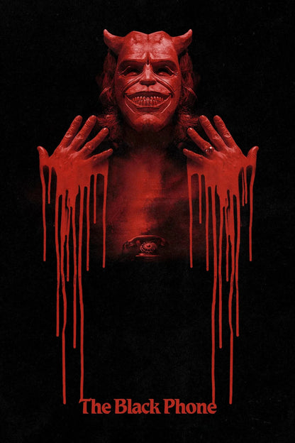 The Black Phone Movie Poster | Red Devil Mask and Dripping Hands - Movies & TV Poster