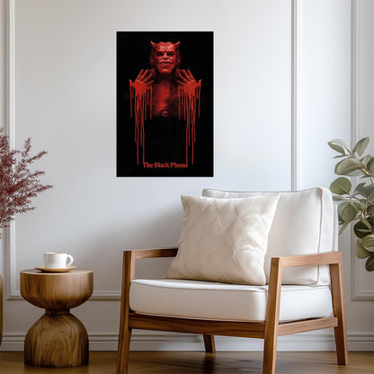 The Black Phone Movie Poster | Red Devil Mask and Dripping Hands - Movies & TV Poster