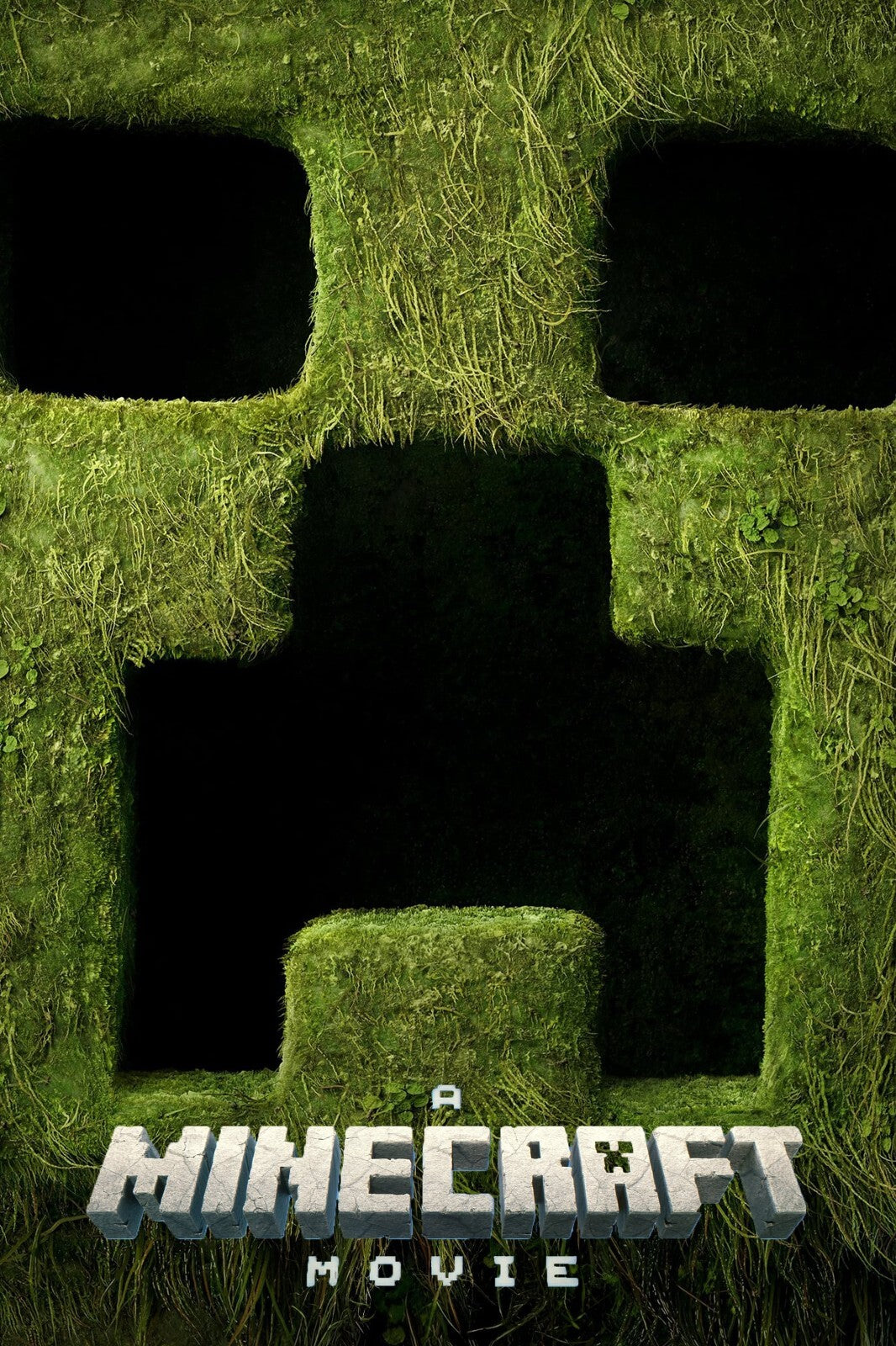 A Minecraft Movie Creeper Poster | Green Face Close-Up Print - Movies & TV Poster