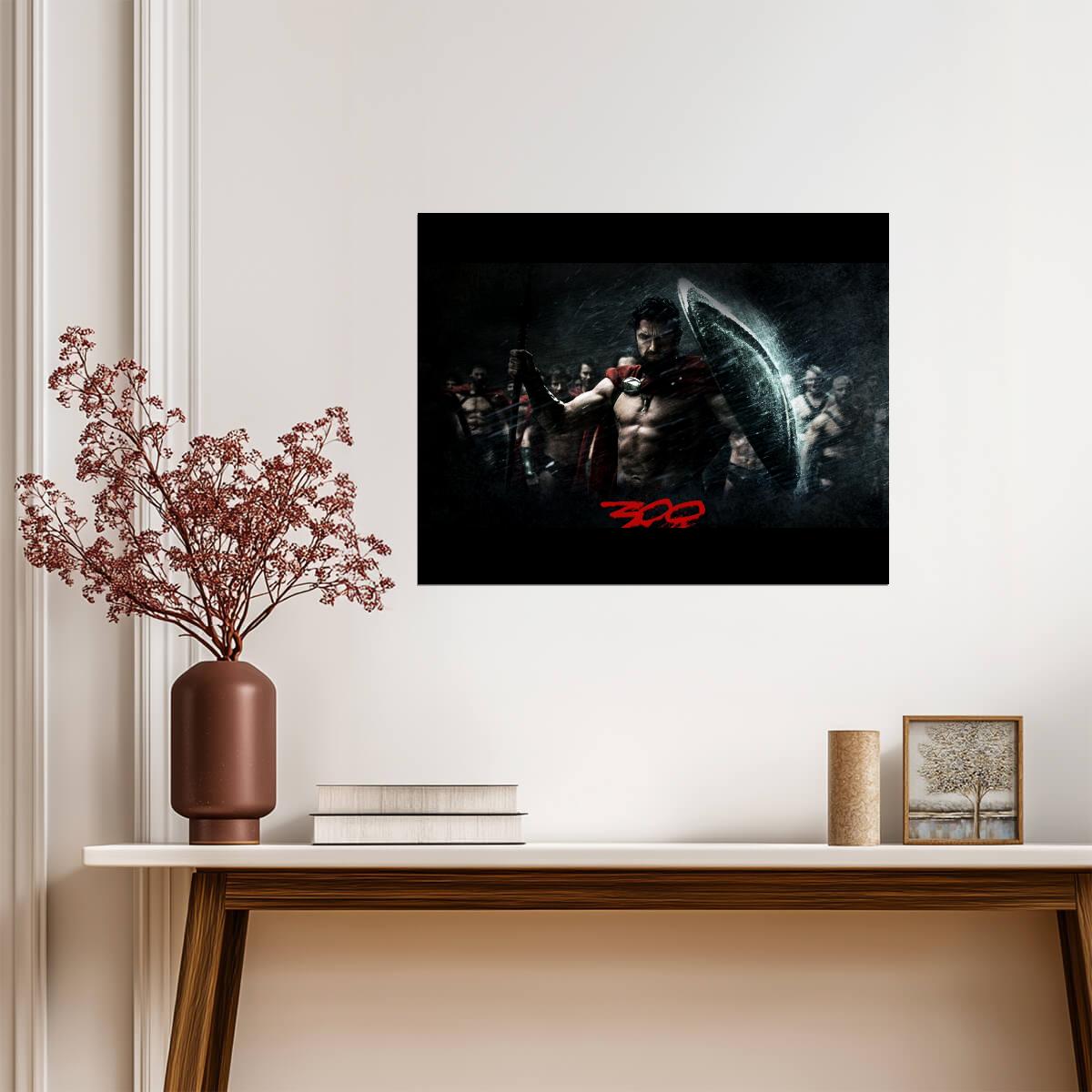 300 Leonidas with Spear and Shield Poster | Battle Movie Print - Movies & TV Poster