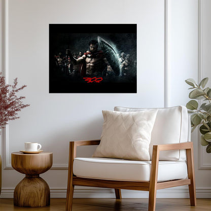 300 Leonidas with Spear and Shield Poster | Battle Movie Print - Movies & TV Poster