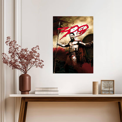 300 Leonidas Poster | Spear and Shield Spartan Illustration - Movies & TV Poster