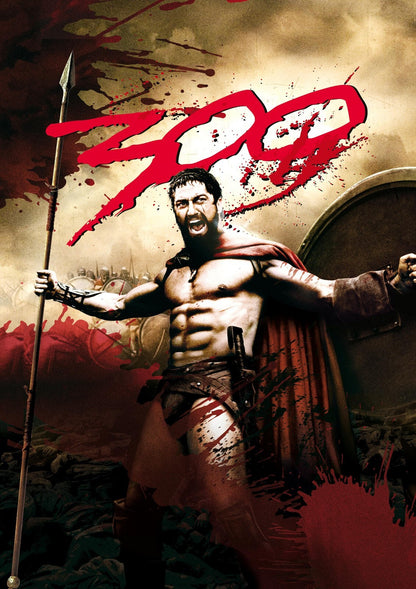 300 Leonidas Poster | Spear and Shield Spartan Illustration - Movies & TV Poster
