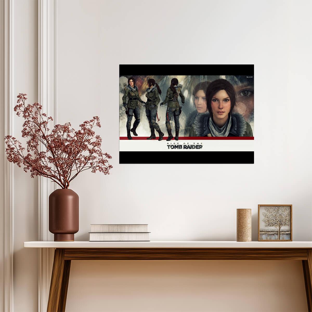 Rise of the Tomb Raider Poster | Lara Croft Winter Outfits and Portrait Studies - Video Games Poster