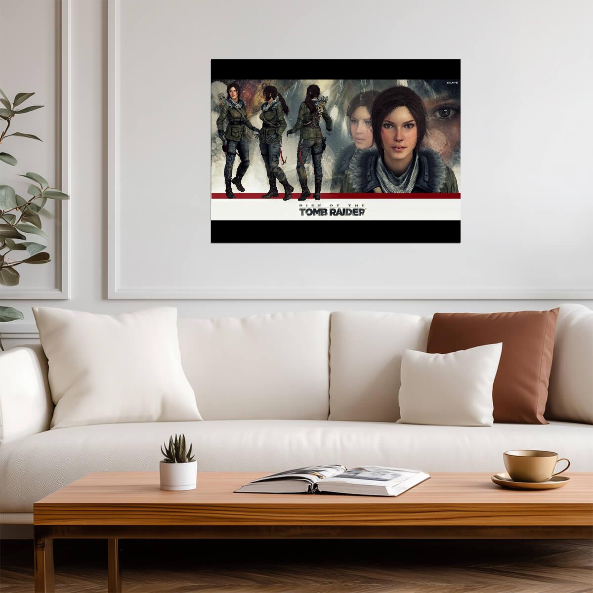 Rise of the Tomb Raider Poster | Lara Croft Winter Outfits and Portrait Studies - Video Games Poster