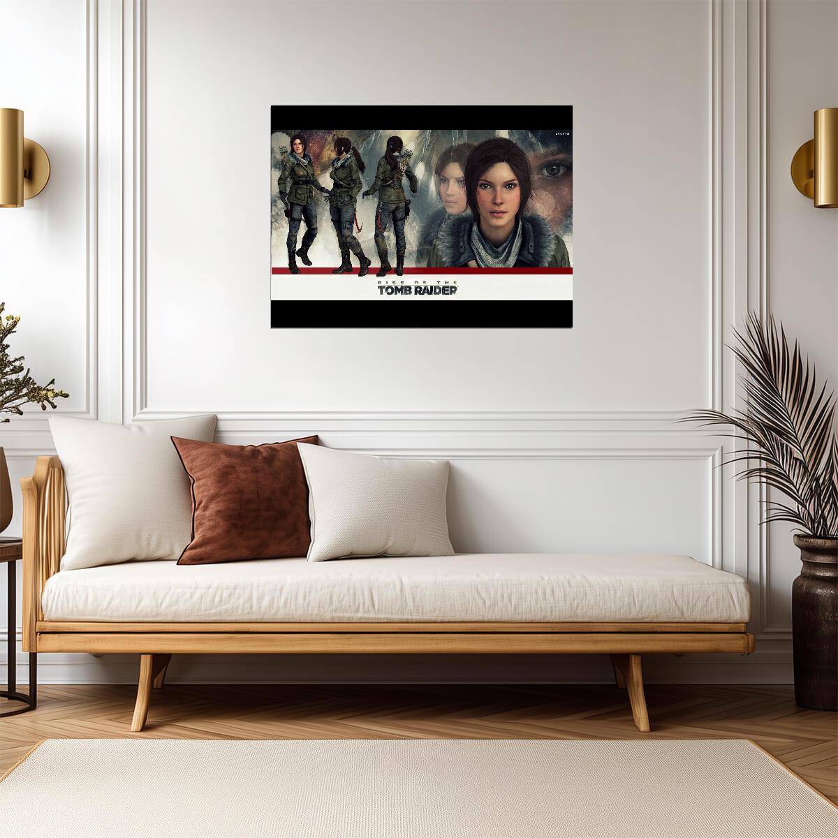 Rise of the Tomb Raider Poster | Lara Croft Winter Outfits and Portrait Studies - Video Games Poster