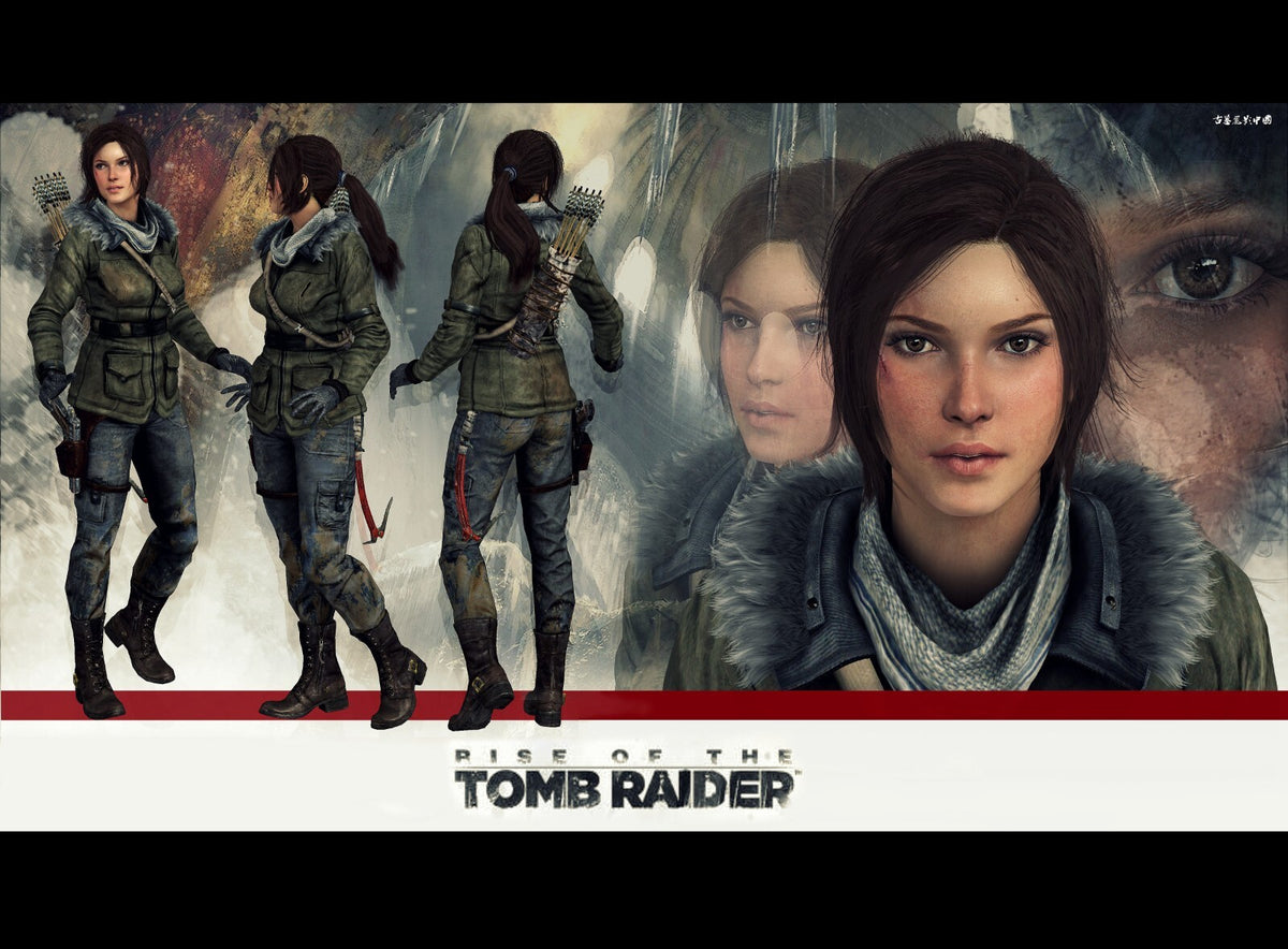 Rise of the Tomb Raider Poster | Lara Croft Winter Outfits and Portrait Studies - Video Games Poster