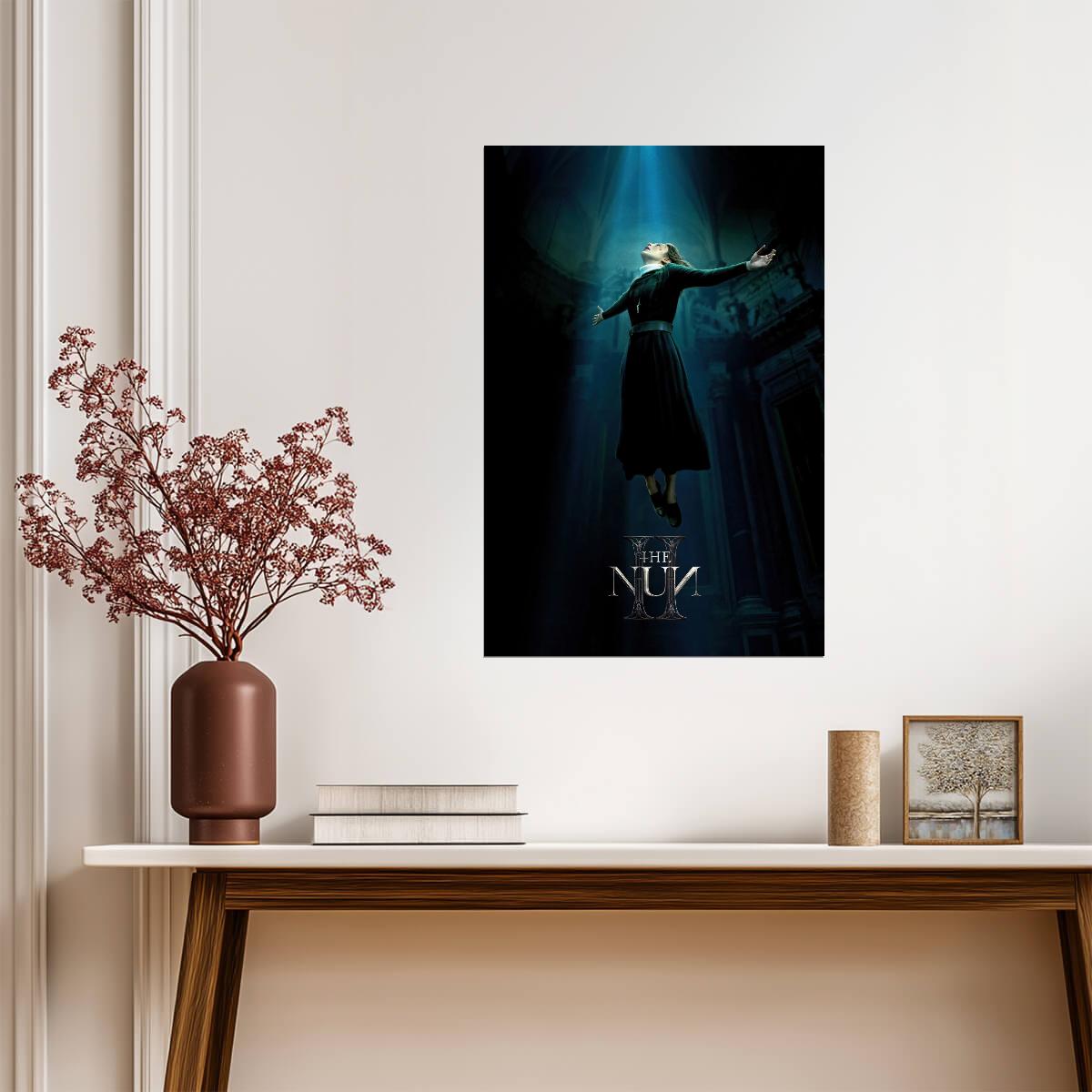 The Nun II Movie Poster | Sister Irene Levitating in a Church - Movies & TV Poster
