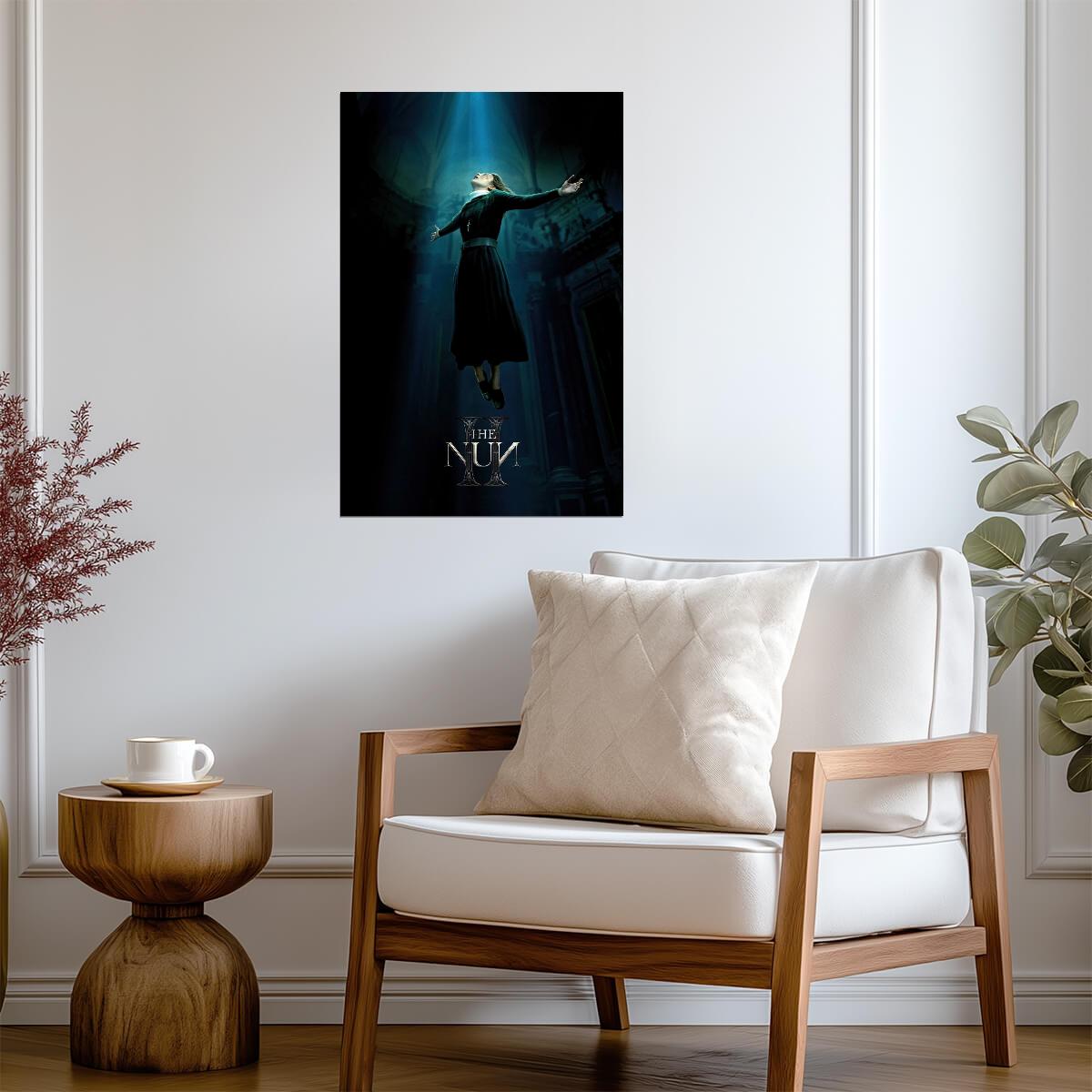 The Nun II Movie Poster | Sister Irene Levitating in a Church - Movies & TV Poster