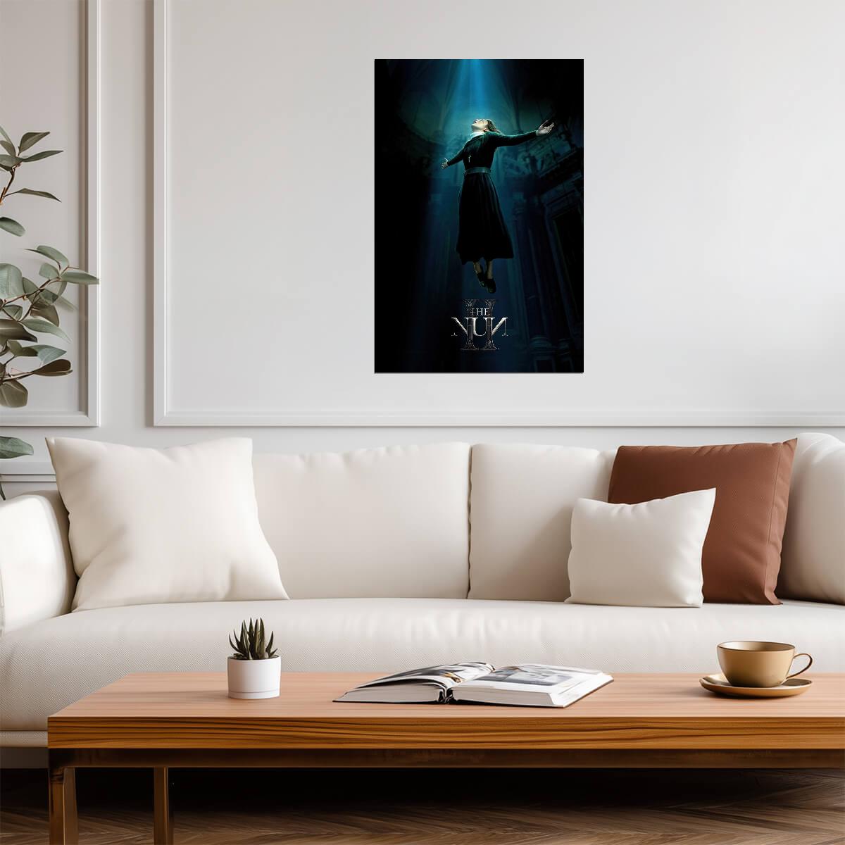 The Nun II Movie Poster | Sister Irene Levitating in a Church - Movies & TV Poster