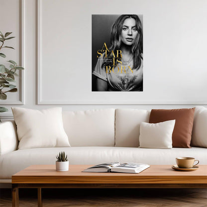A Star Is Born Poster | Lady Gaga Portrait | Black and White Movie Print - Movies & TV Poster