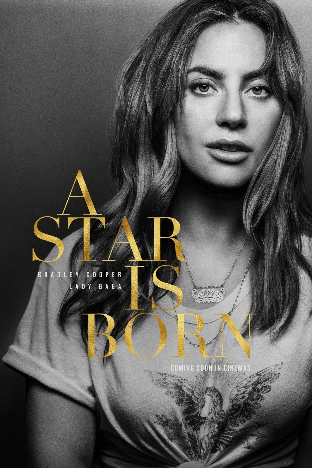 A Star Is Born Poster | Lady Gaga Portrait | Black and White Movie Print - Movies & TV Poster