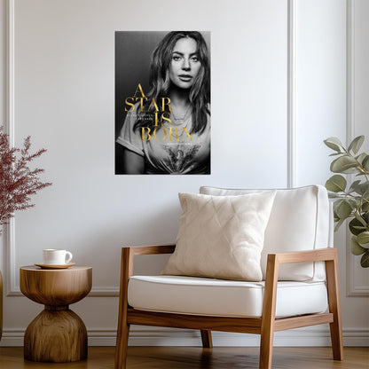 A Star Is Born Poster | Lady Gaga Portrait | Black and White Movie Print - Movies & TV Poster